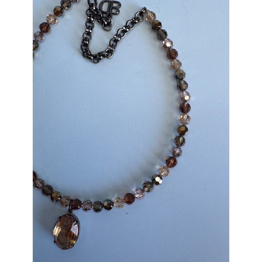 Blair Delmonico Beaded Necklace With Crystal Pendant 15" Length Adjustable Chain - Picture 8 of 13